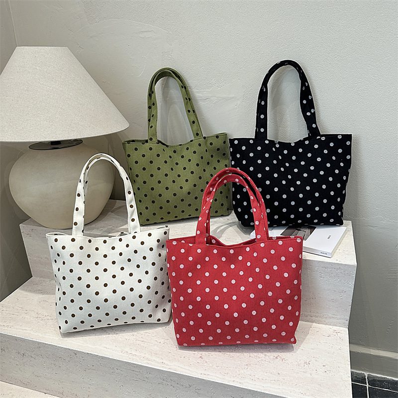 Polka Dot Minimalist Top-Handle Tote Bag