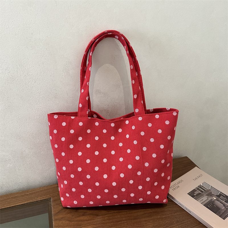 Polka Dot Minimalist Top-Handle Tote Bag view 2