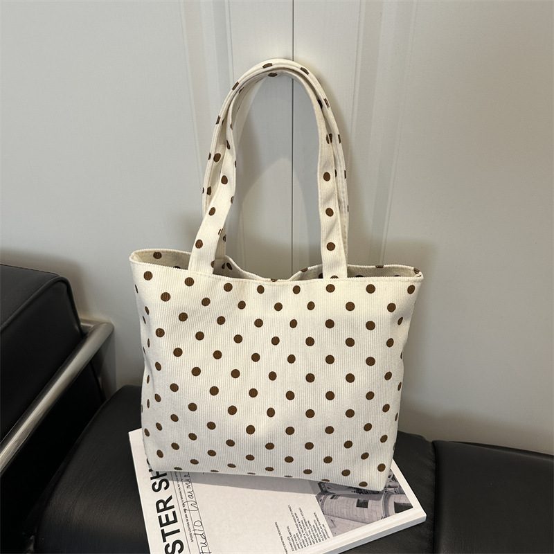 Polka Dot Minimalist Top-Handle Tote Bag view 3