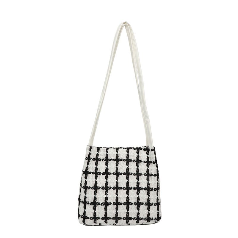 Plaid Minimalist Shoulder Tote Bag view 6