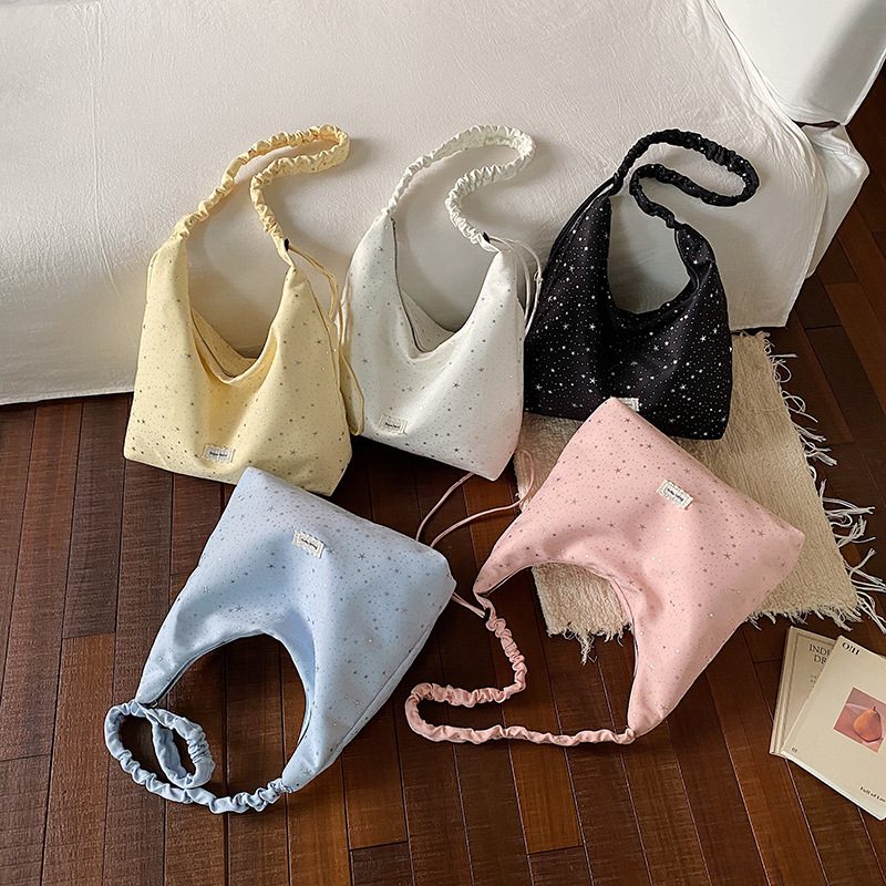Star Print Shoulder Tote Bag