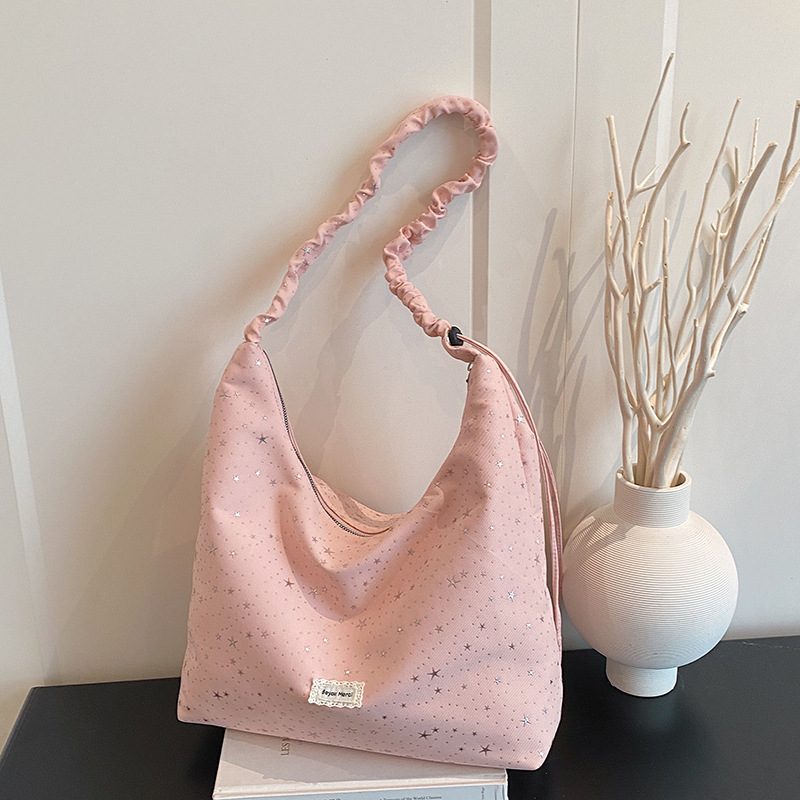 Star Print Shoulder Tote Bag view 4