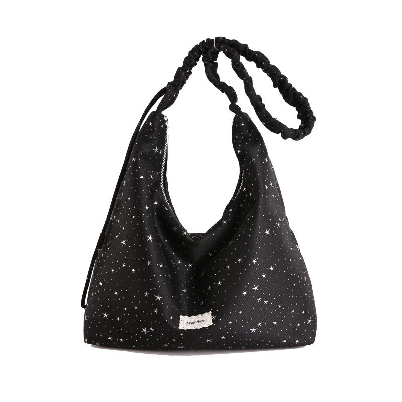 Star Print Shoulder Tote Bag view 6