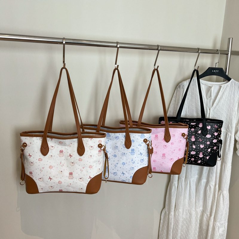 Floral Print Large Capacity Tote Bag