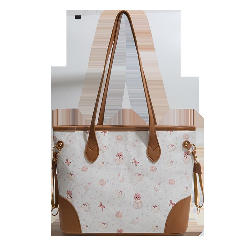 Tas Tote Kapasitas Besar Cetak Bunga view 5