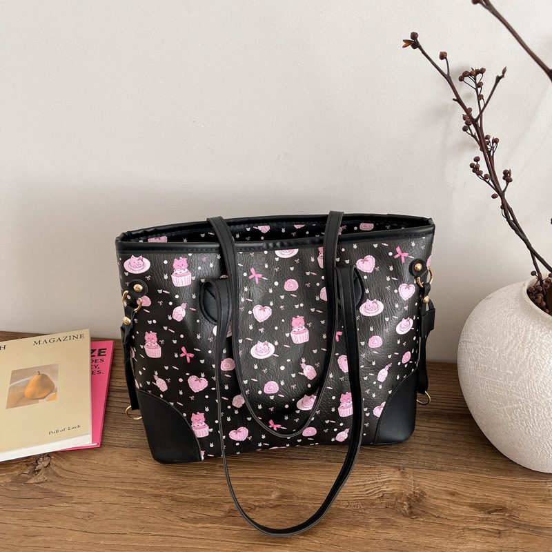 Tas Tote Kapasitas Besar Cetak Bunga view 6