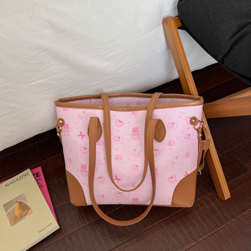 Tas Tote Kapasitas Besar Cetak Bunga view 8