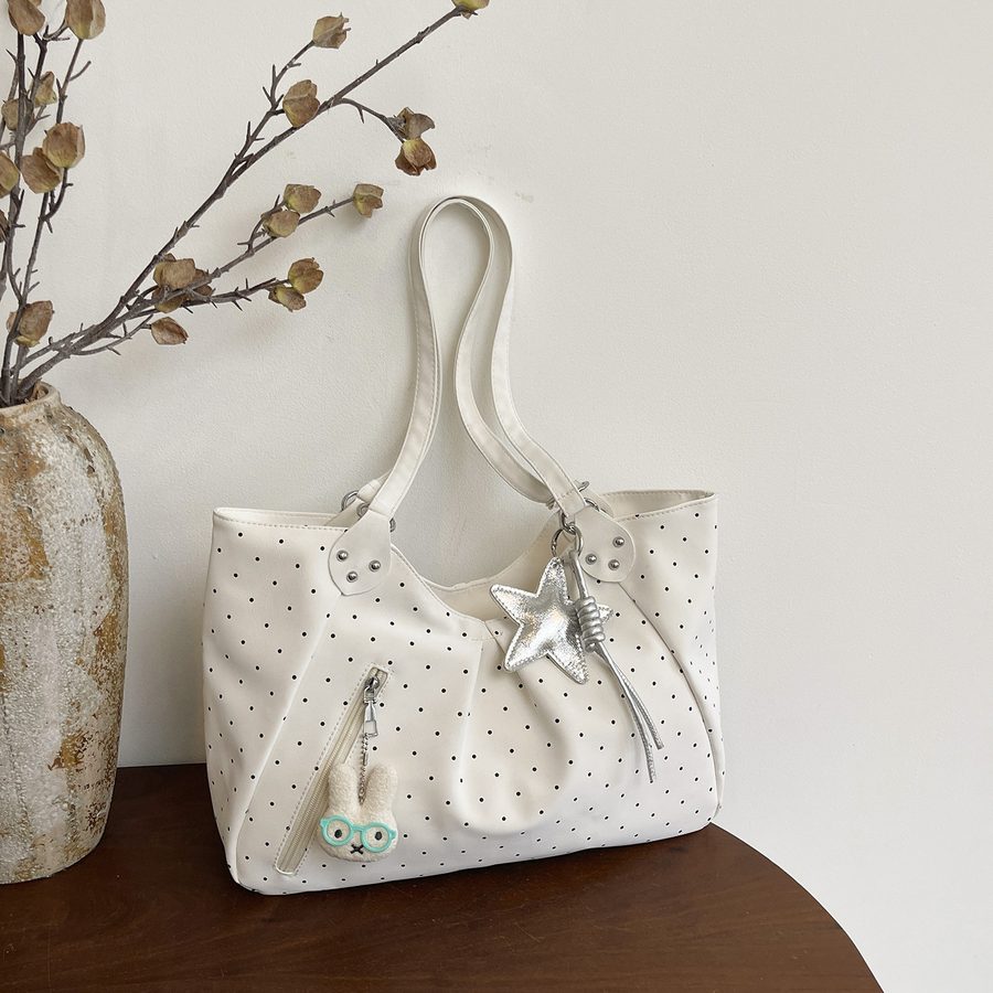 Leichte luxuriöse Tote-Tasche mit großem Fassungsvermögen und Punkten view 4