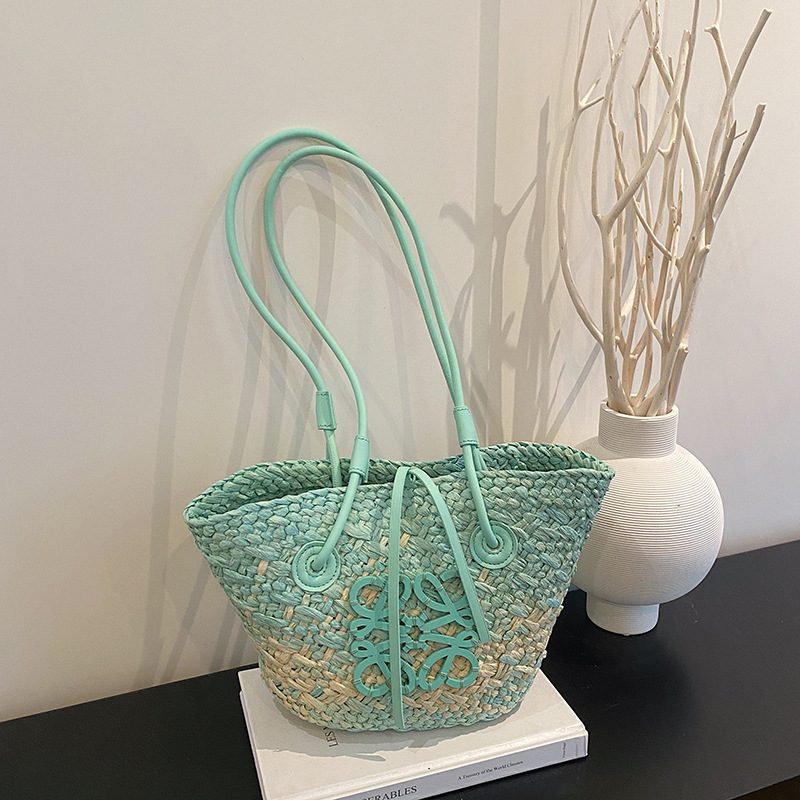Sweet Minimalist Large Capacity Woven Straw Tote Bag view 3