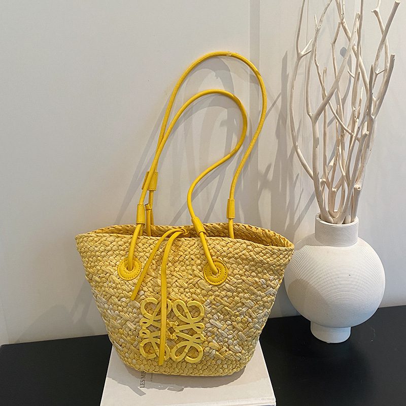 Sweet Minimalist Large Capacity Woven Straw Tote Bag view 6