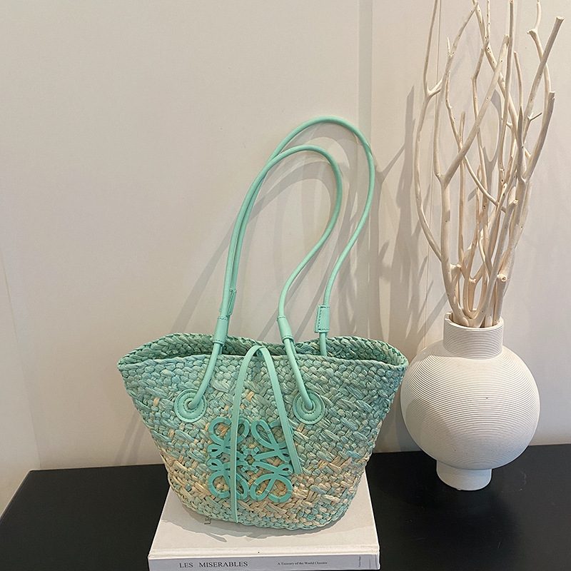 Sweet Minimalist Large Capacity Woven Straw Tote Bag view 9