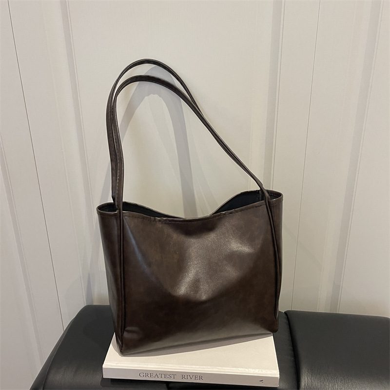 Korean Retro Large Top-Handle Tote view 2