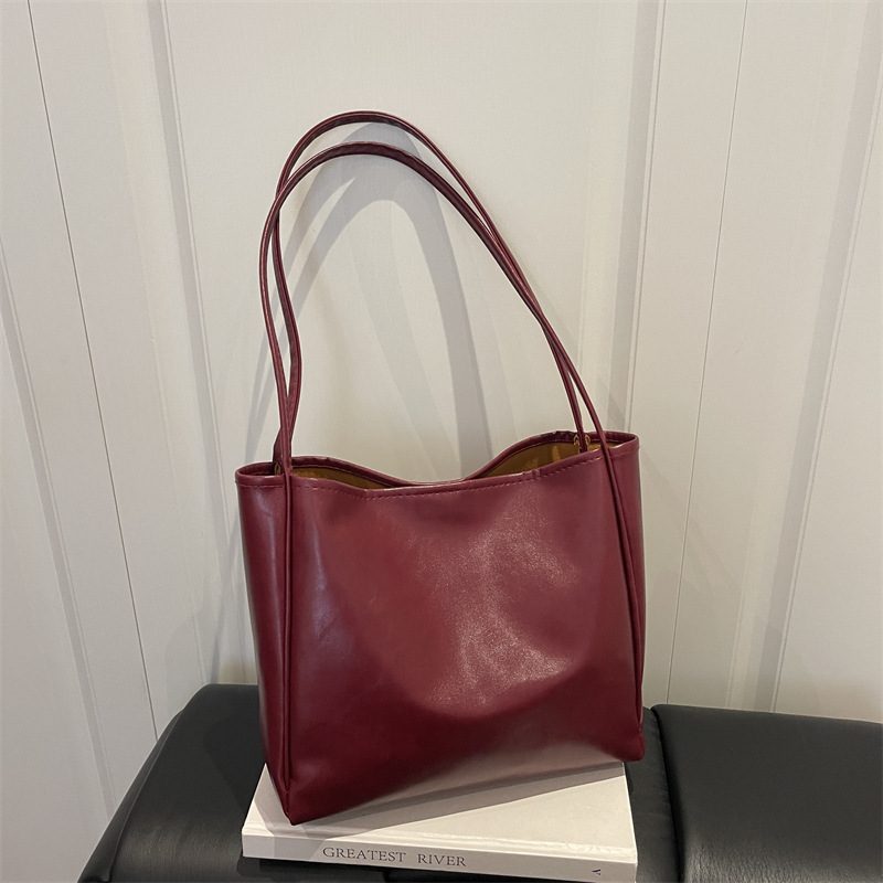 Korean Retro Large Top-Handle Tote view 3