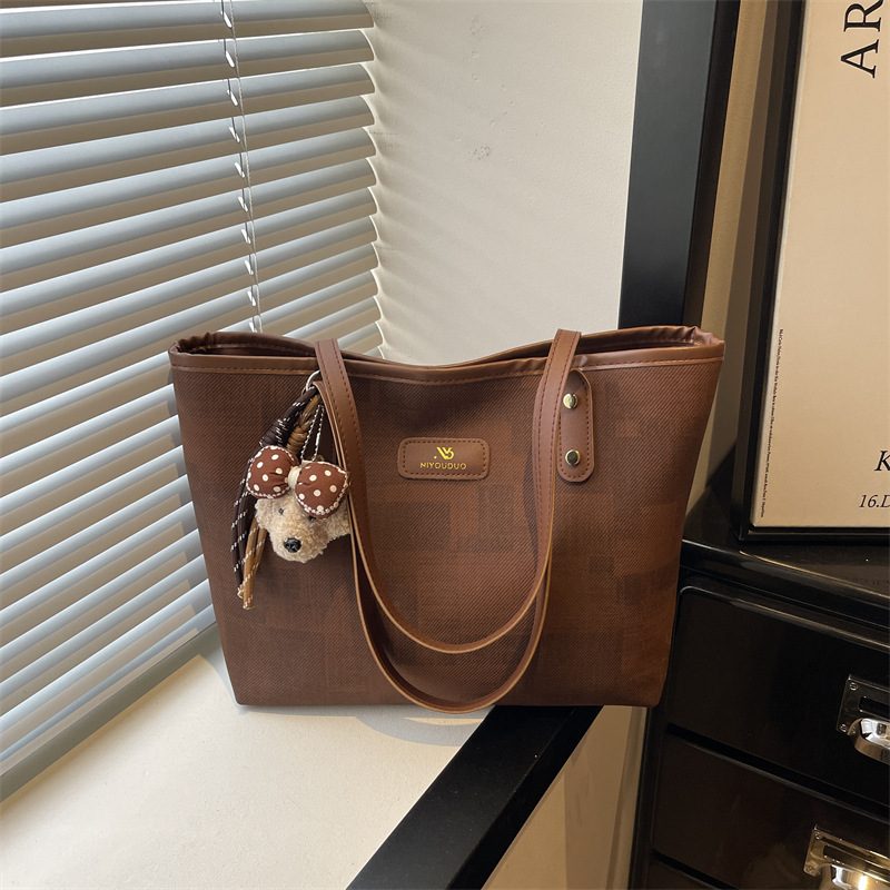 Tas Tote Komuter Kapasitas Besar Retro view 4