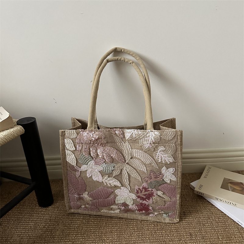 Sequin Embroidered Tote Bag view 3