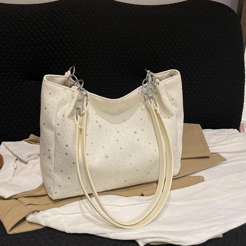 Star Print Large Capacity Shoulder Tote view 2