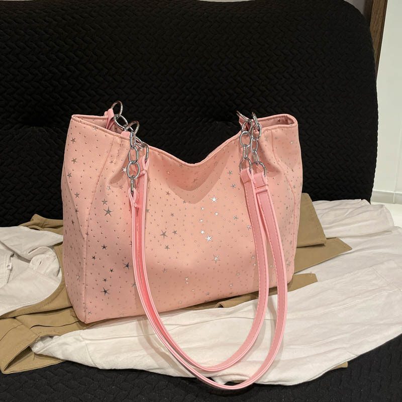 Star Print Large Capacity Shoulder Tote view 3