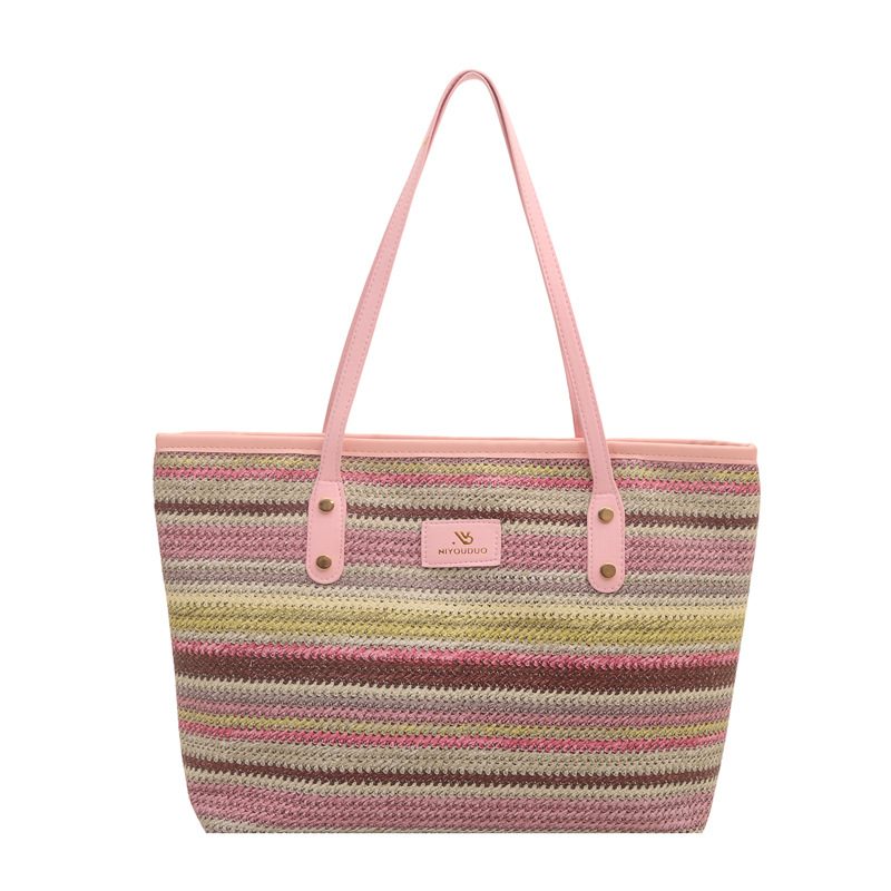 Rainbow Woven Large Tote Bag view 9