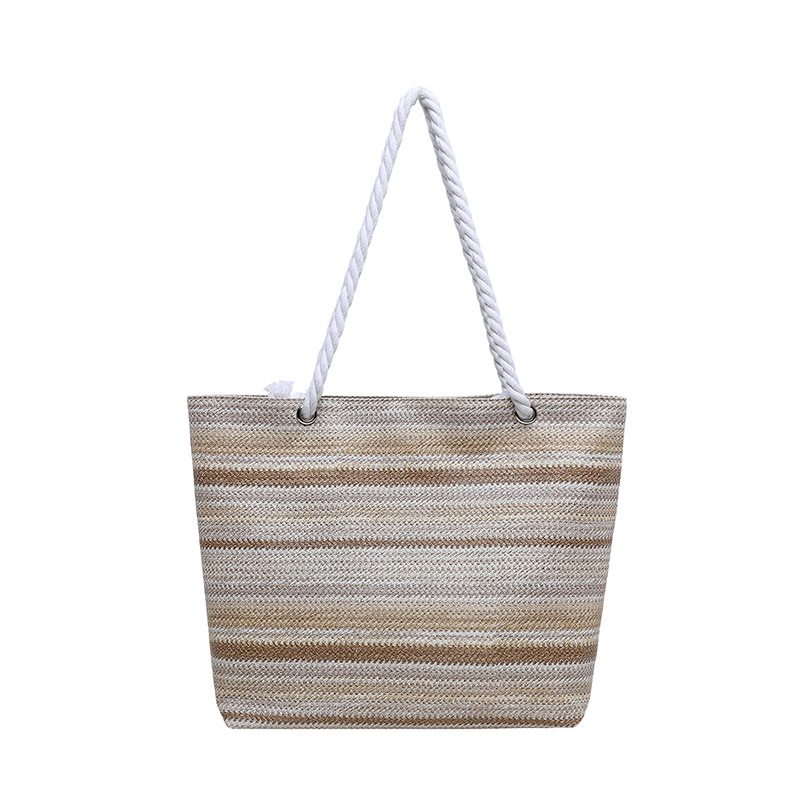 Striped Colorblock Large Capacity Tote Bag view 6