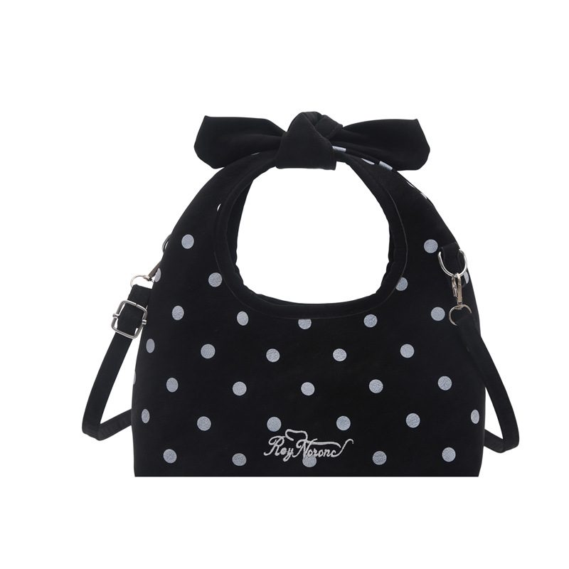 Tas Tote Bahu Anyaman Polka Dot view 6