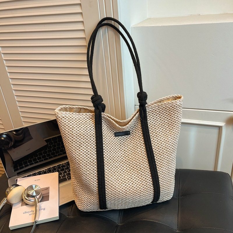 Woven Straw Tote Shoulder Bag view 6