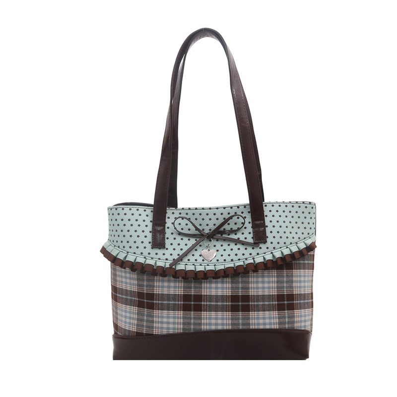 Polka Dot Check Tote Shoulder Bag view 5