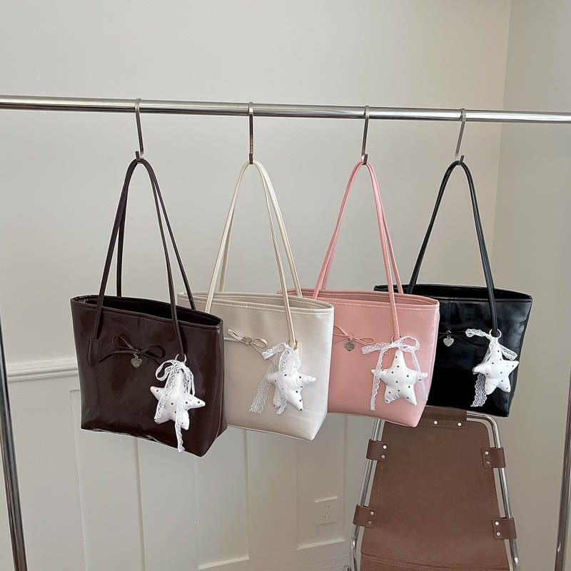 Oil Leather Top-Handle Tote Shoulder Bag