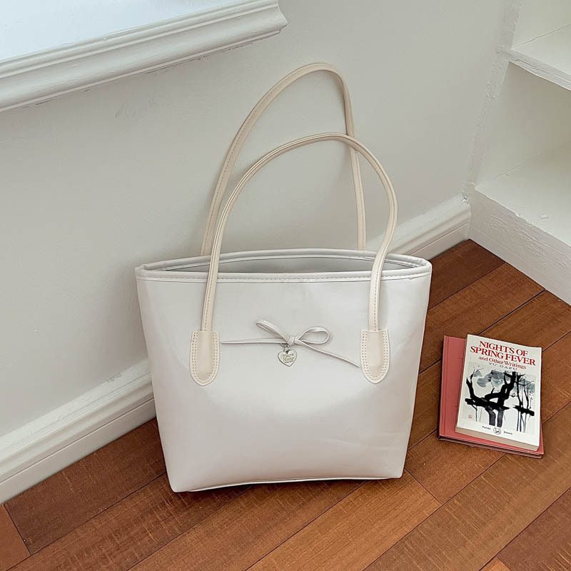 Oil Leather Top-Handle Tote Shoulder Bag view 12