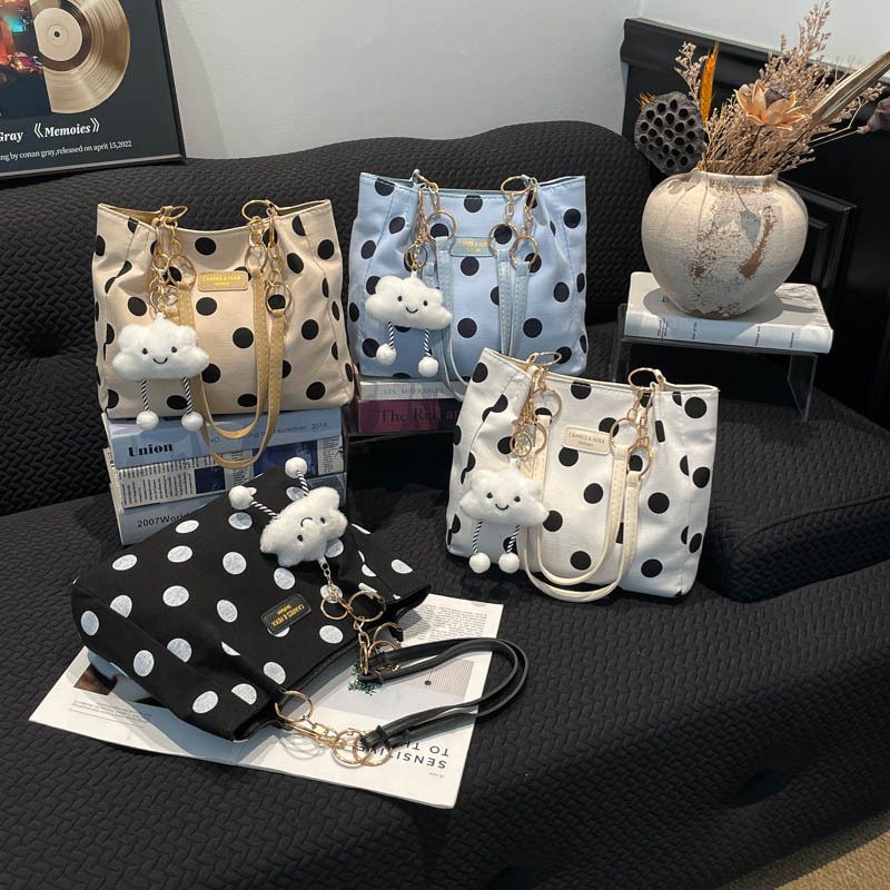 Polka Dot Tie Tote Shoulder Bag