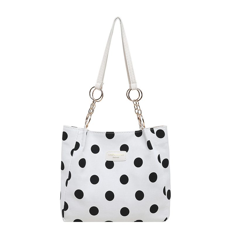 Sac cabas à pois et lien porté épaule view 12