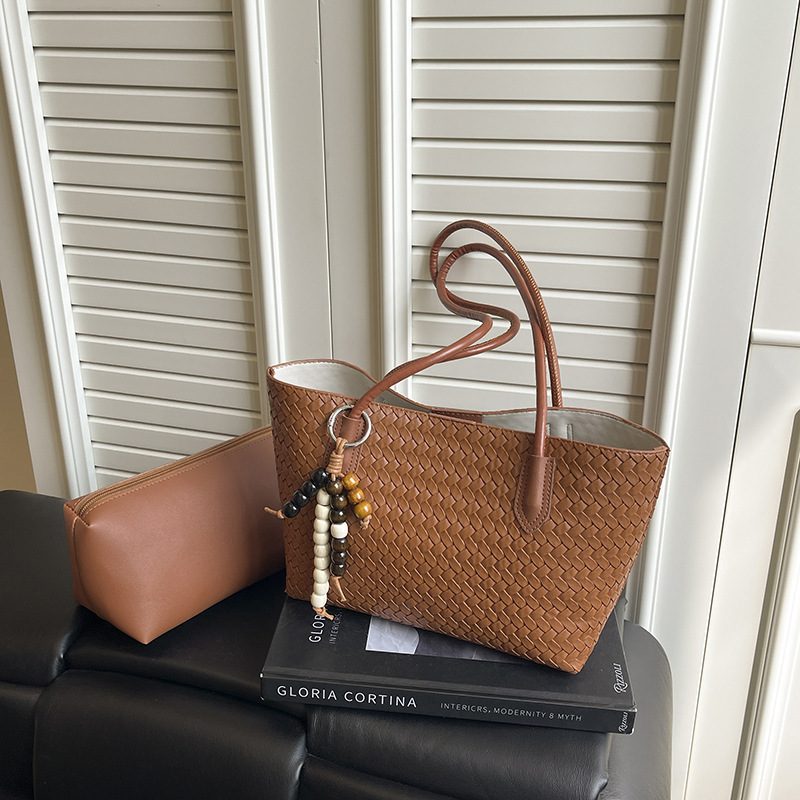 Woven Large Capacity Tote Shoulder Bag