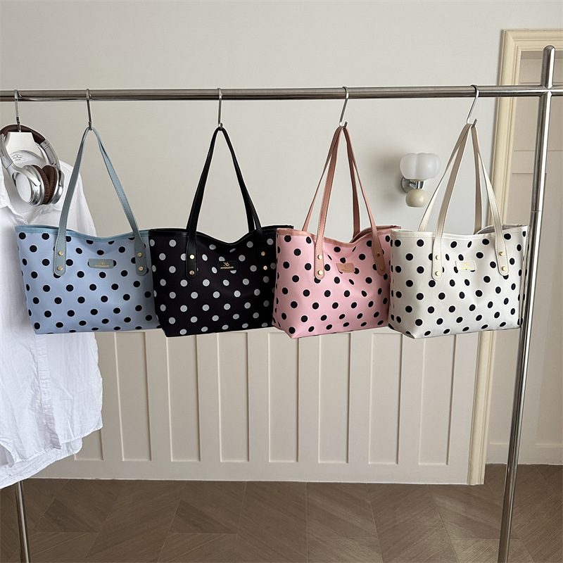 Polka Dot Large Capacity Tote Shoulder Bag