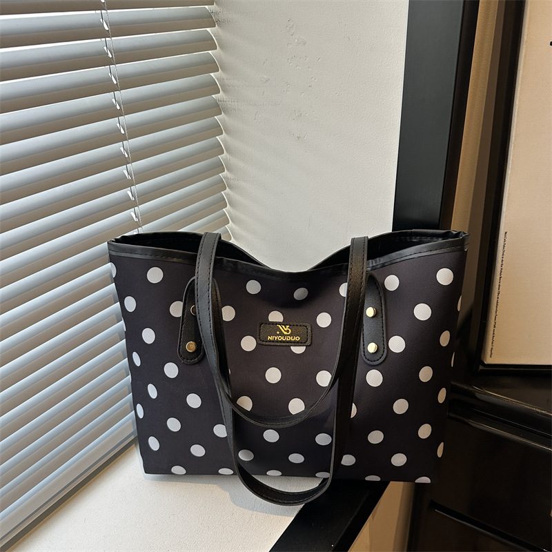 Polka Dot Large Capacity Tote Shoulder Bag view 3