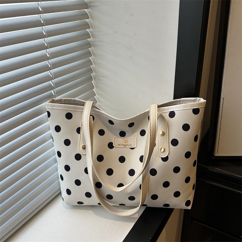 Polka Dot Large Capacity Tote Shoulder Bag view 4
