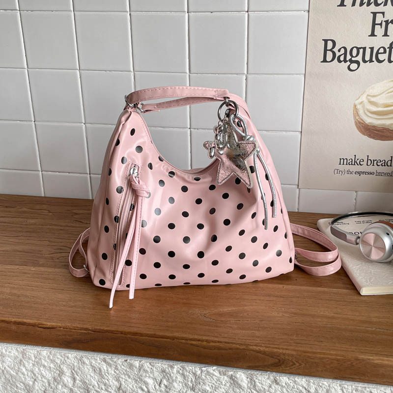 Tas Bahu Tote Polka Dot Kapasitas Besar view 3
