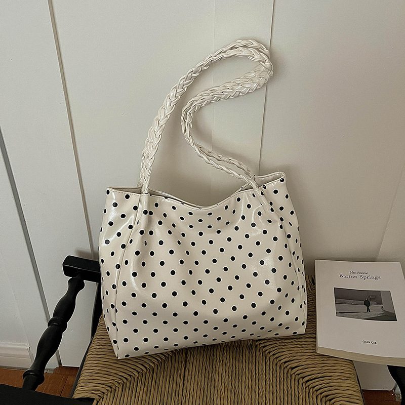 Tas Bahu Tote Polka Dot Kapasitas Besar view 3