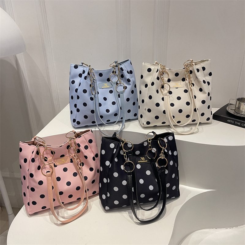 Polka Dot Large Capacity Tote Shoulder Bag