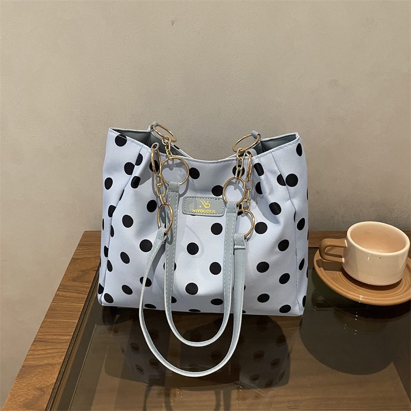Tas Bahu Tote Polka Dot Kapasitas Besar view 2