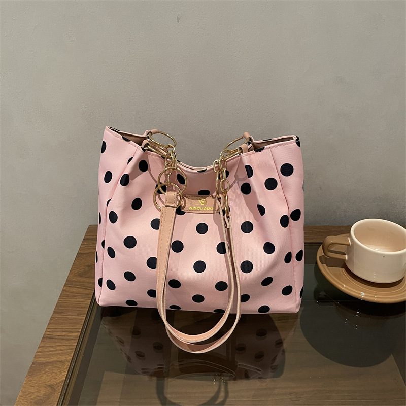 Tas Bahu Tote Polka Dot Kapasitas Besar view 4