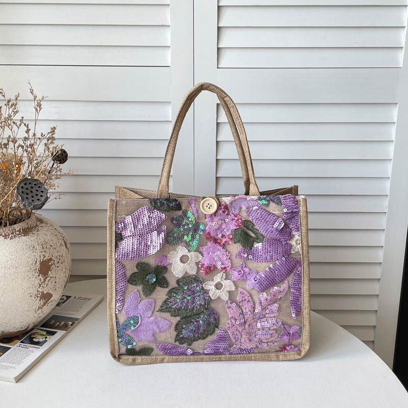 Tas Tote Kapasitas Besar Bordir Payet view 3