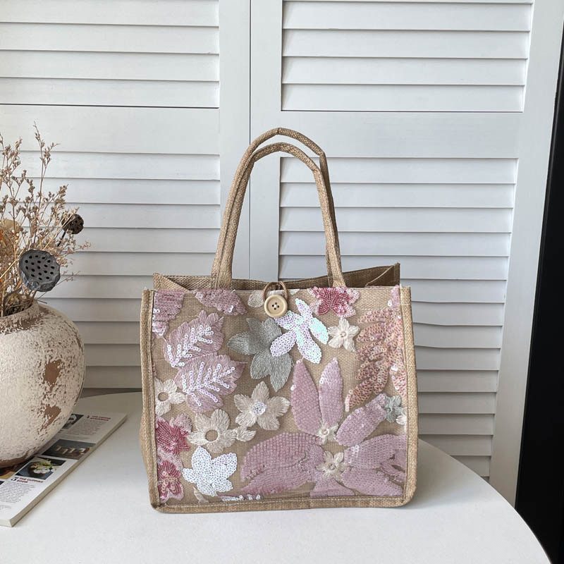 Tas Tote Kapasitas Besar Bordir Payet view 4