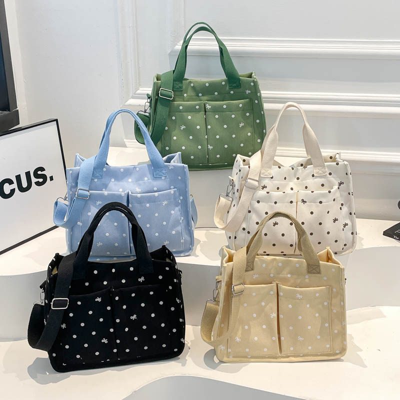 Polka Dot Print Casual Tote Bag