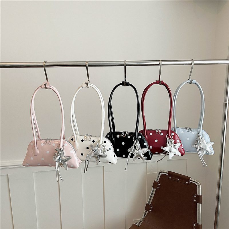 Minimalist Polka Dot Shoulder Tote Bag