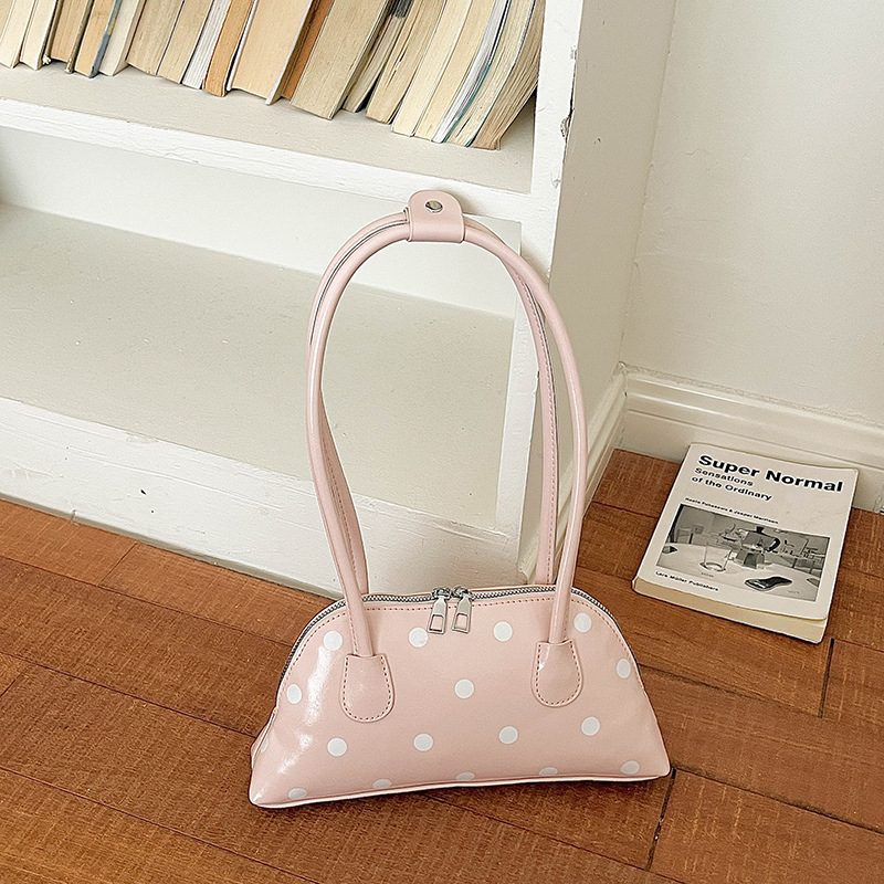 Minimalist Polka Dot Shoulder Tote Bag view 11