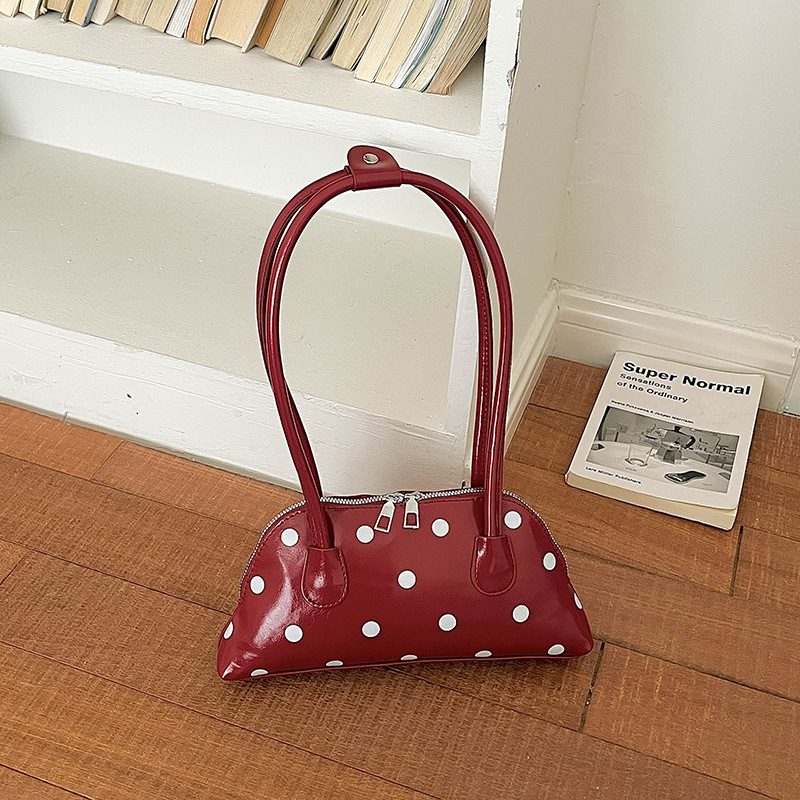 Minimalist Polka Dot Shoulder Tote Bag view 12