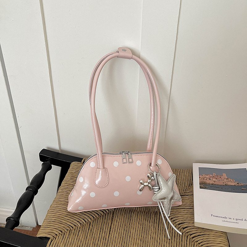 Minimalist Polka Dot Shoulder Tote Bag view 3