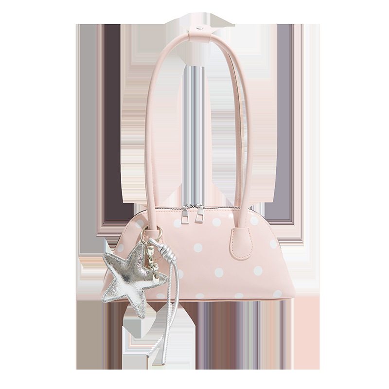 Minimalist Polka Dot Shoulder Tote Bag view 5