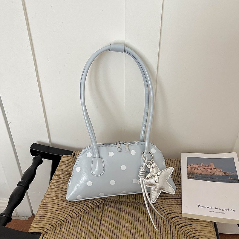 Minimalist Polka Dot Shoulder Tote Bag view 9