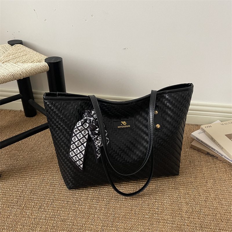 Vintage Woven Large Capacity Top-Handle Tote Bag view 2