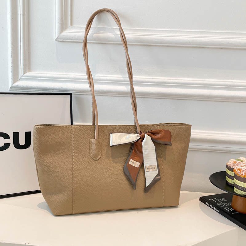 Solid Color Large Capacity Minimalist Tote Bag view 2